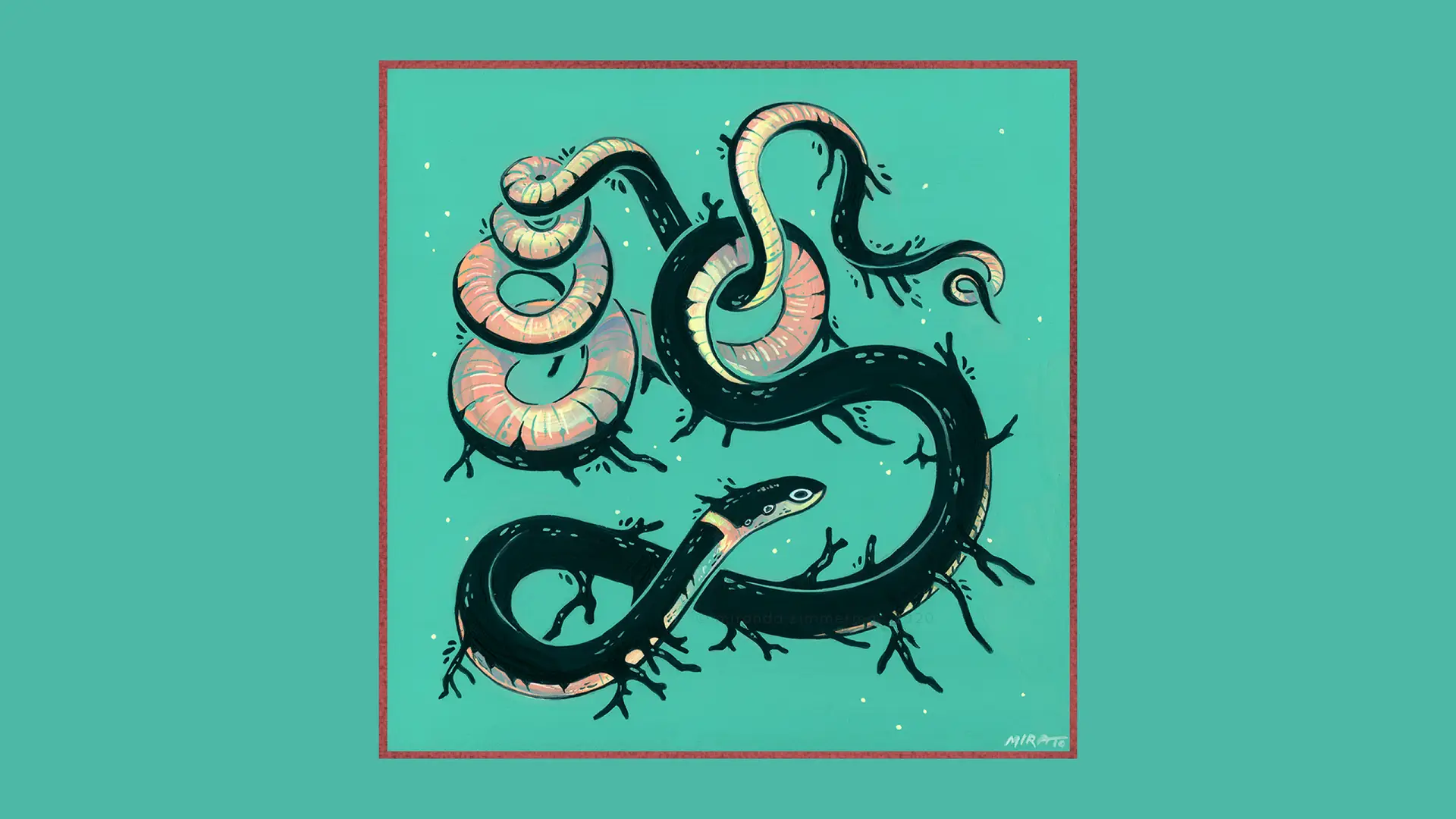 a_drawing_of_snakes_on_a_blue_background.png