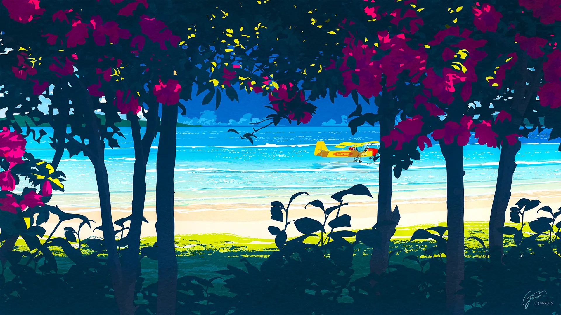 a_beach_with_trees_and_flowers.jpg