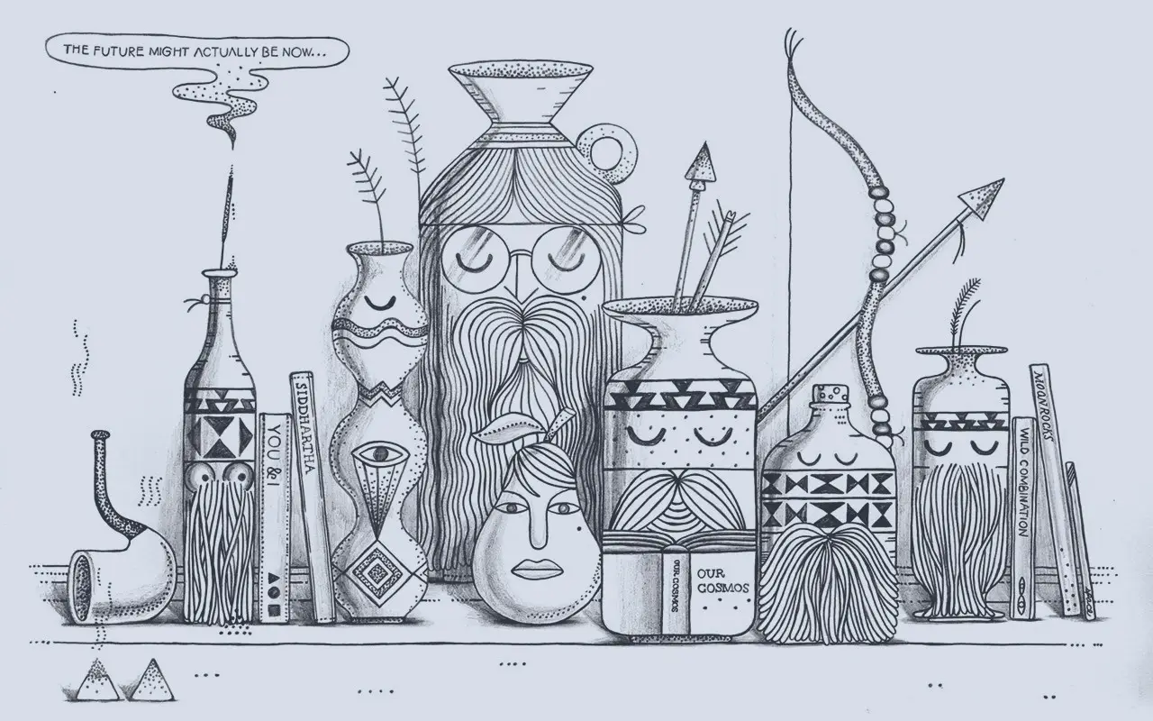 a_group_of_vases_with_faces_and_arrows.jpg